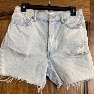 PACSUN Lightwash Distressed Cut Off Denim Shorts Size 27